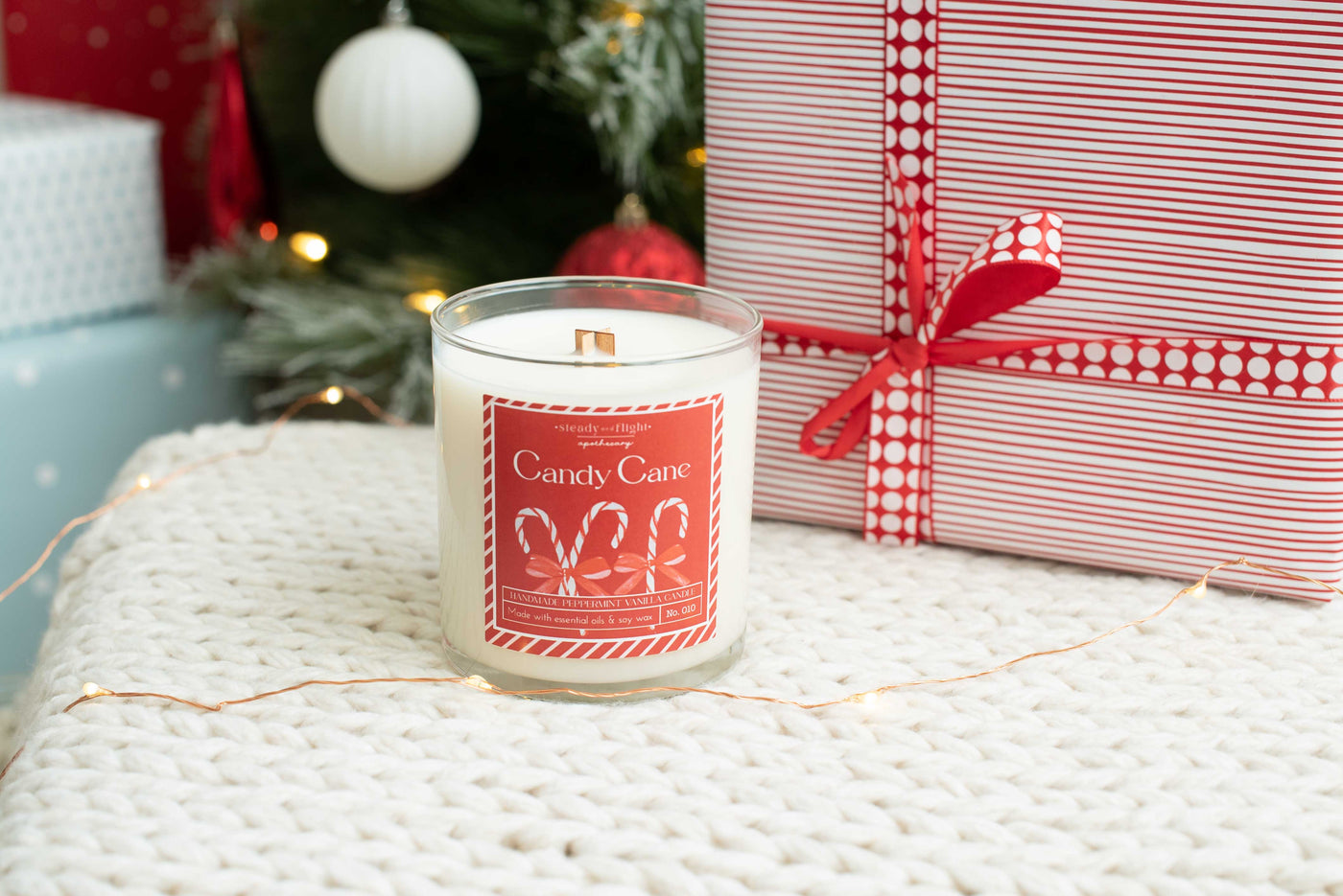 Candy Cane Peppermint Vanilla Candle