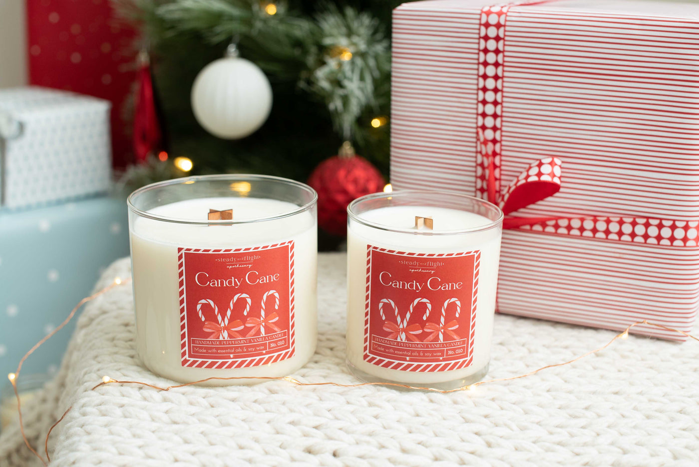 Candy Cane Peppermint Vanilla Candle