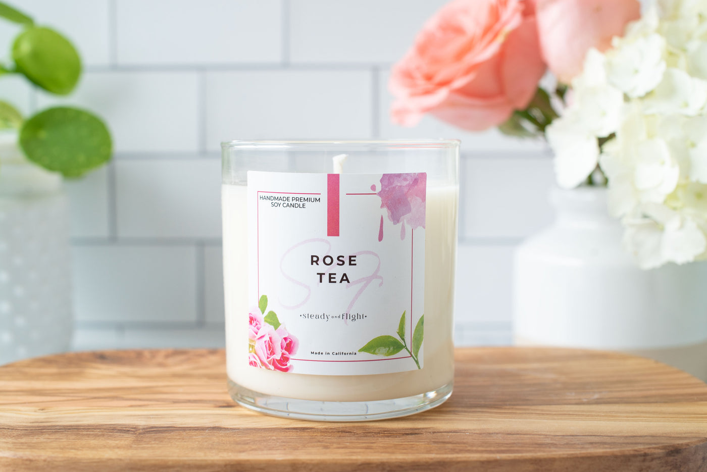 clean rose candle