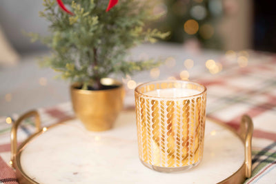 Gold Knit Candle