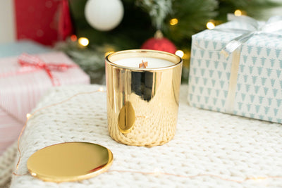 Gold Wood Wick Candle