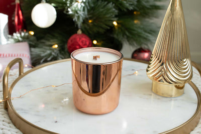Rose Gold Wooden Wick Candle